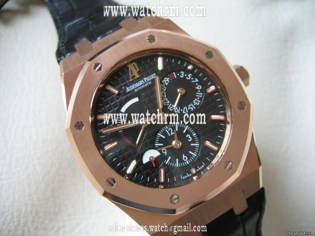 Audemars Piguet DUAL TIME ROTGOLD SCHWARZES ROYAL OAK DUAL TIME PINK GOLD BLACK