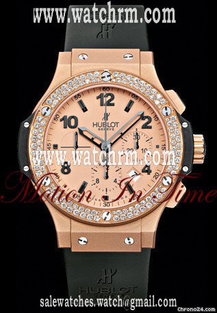 Hublot BIG BANG ROSE GOLD MAT DIAMOND ON BLACK RUBBER - NEW