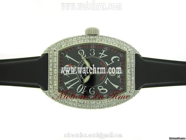 Franck Muller CONQUISTADOR KING MEN'S STAINLESS STEEL W/ 5-ROW DIAMONDS