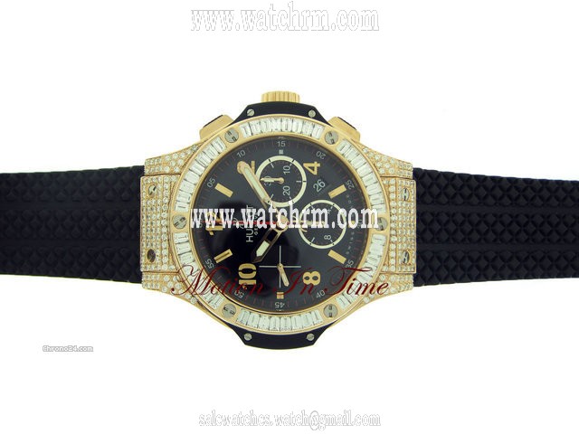replica Hublot BIG BANG ROSE GOLD BAGUETTE DIAMOND BEZEL PAVE CASE - 44.5mm WATCHES 1 