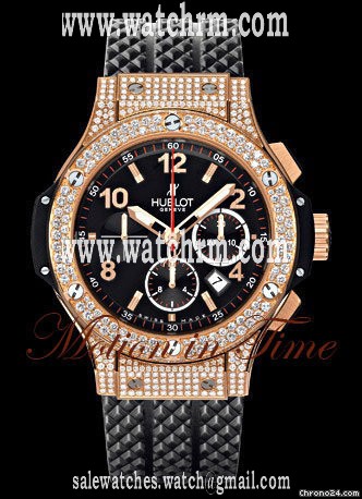 Hublot BIG BANG ROSE GOLD PAVE DIAMOND BEZEL & CASE 44.5mm BLACK