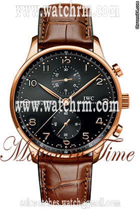 IWC PORTUGUESE CHRONOGRAPH AUTOMATIC ROSE GOLD BLACK DIAL - NEW