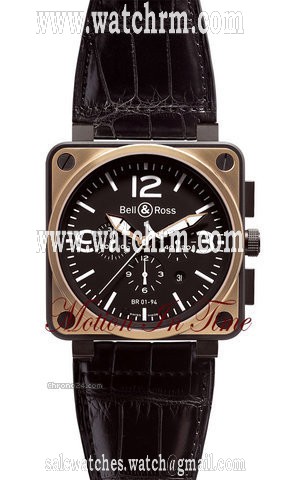 Bell & Ross BR01-94 ROSE GOLD & BLACK CARBON CHRONOGRAPH - 46mm - NEW