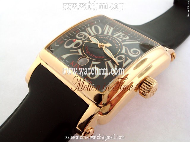 replica Franck Muller CONQUISTADOR KING CORTEZ XL ROSE GOLD ON BLACK RUBBER STRAP WATCHES 1 