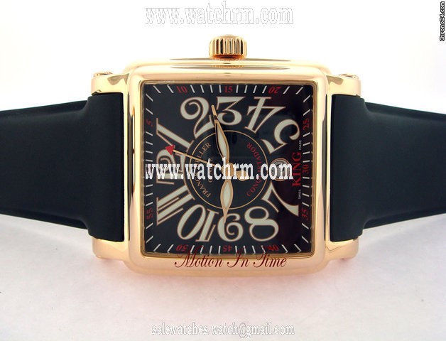 Franck Muller CONQUISTADOR KING CORTEZ XL ROSE GOLD ON BLACK RUBBER STRAP