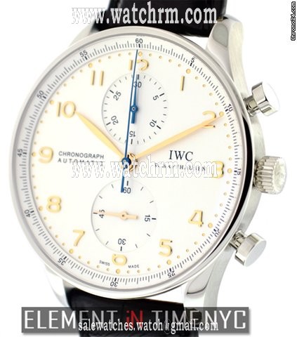 IWC Portuguese Chrono Silver Dial Gold Numerals NIB