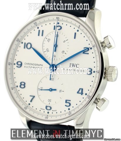 IWC Portuguese Chrono Silver Dial Blue Numerals