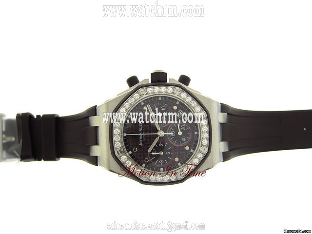 Audemars Piguet LADY OFFSHORE "PLUM" STAINLESS STEEL DIAMOND ON RUBBER - NEW