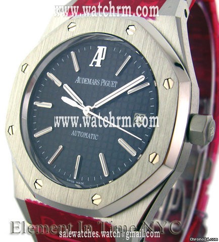 Audemars Piguet Royal Oak Date Steel On Bracelet Black Dial