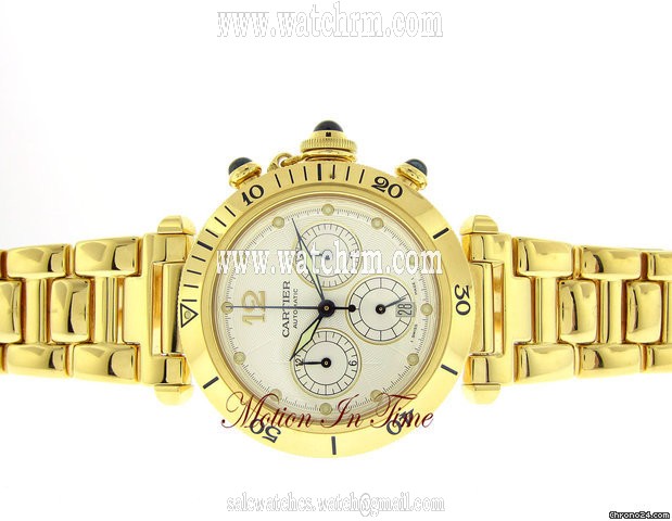 Cartier PASHA 38mm CHRONOGRAPH AUTOMATIC YELLOW GOLD ON BRACELET