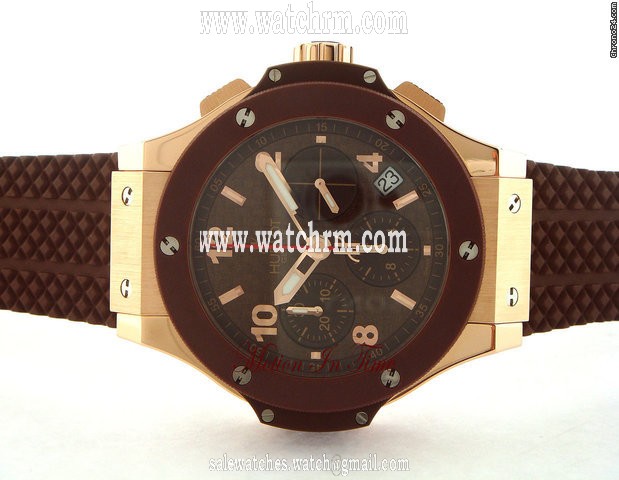 Hublot BIG BANG CAPPUCCINO ROSE GOLD & CERAMIC ON RUBBER STRAP 41mm