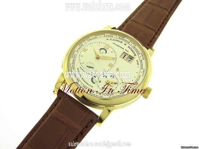 replica A. Lange & Sohne LANGE 1 TIMEZONE - YELLOW GOLD- 2 TIMEZONES W/ POWER RESERVE WATCHES 1 
