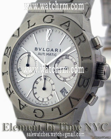 Bulgari Diagono Chronograph Stainless Steel On Bracelet White Dial