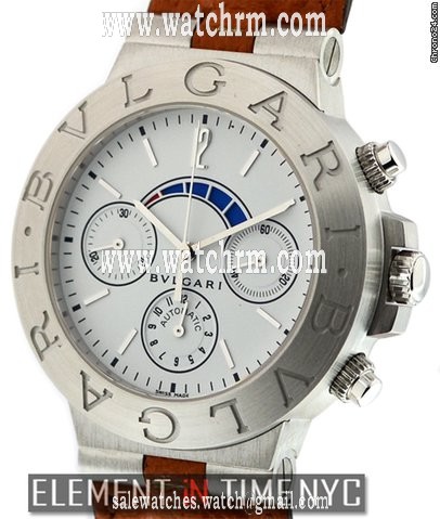 Bulgari Diagono Regatta Chronograph 18kt White Dial On Strap