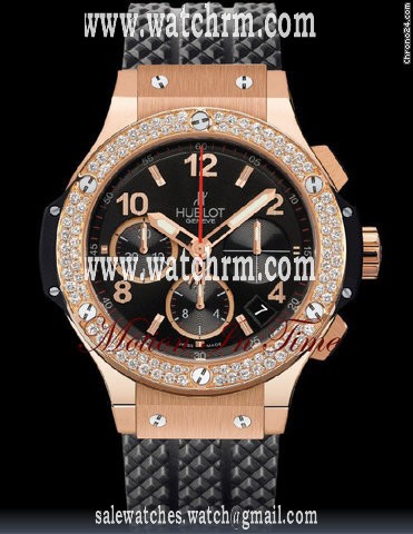 Hublot BIG BANG ROSE GOLD w/ DIAMOND BEZEL ON RUBBER