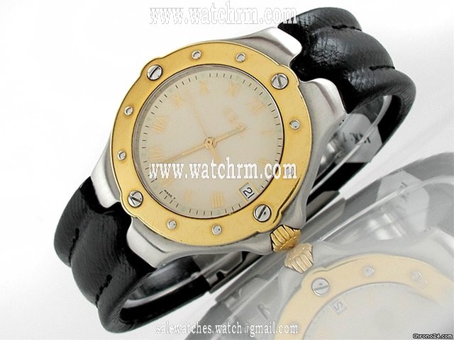 Ebel Herren "SPORTWAVE" Edelstahl / Gelbgold Quarz