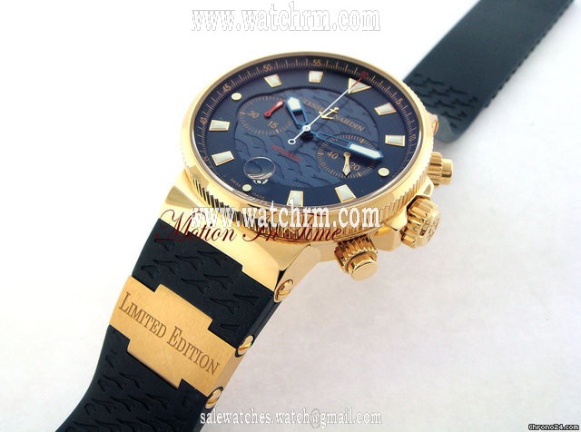 replica Ulysse Nardin BLUE SEAL MAXI MARINE CHRONOGRAPH ROSE GOLD BLUE RUBBER LTD WATCHES 1