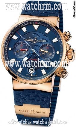 Ulysse Nardin BLUE SEAL MAXI MARINE CHRONOGRAPH ROSE GOLD BLUE RUBBER LTD