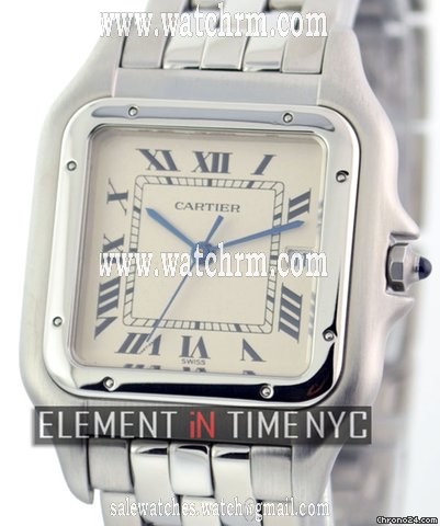 Cartier Panthere Jumbo Stainless Steel On Bracelet White Dial