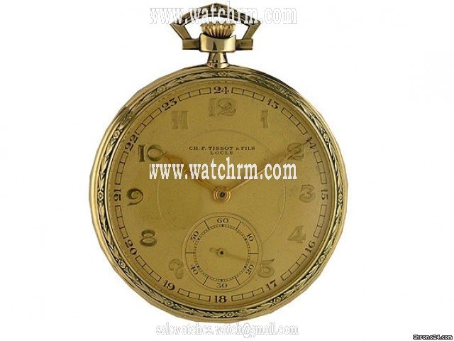 Tissot Locle Vintage Taschenuhr Gelbgold 49mm