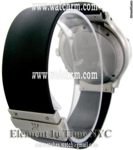 replica Hublot Classic Chrono Steel On Rubber Strap Diamonds Black Dial WATCHES 1 