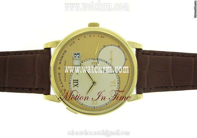 A. Lange & Sohne GRAND LANGE 1 POWER RESERVE YELLOW GOLD CHAMPANGE DIAL - NEW