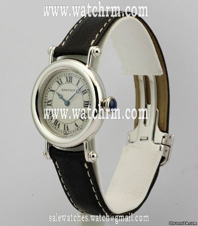 Cartier Platinum case White Roman dial DIABOLO Unisex w/watch WATCHES 2