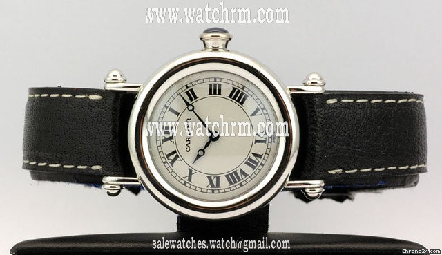 replica Cartier Platinum case White Roman dial DIABOLO Unisex w/watch WATCHES 1