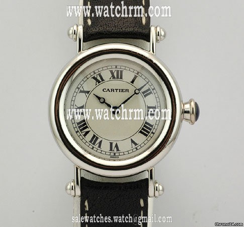 Cartier Platinum case White Roman dial DIABOLO Unisex w/watch