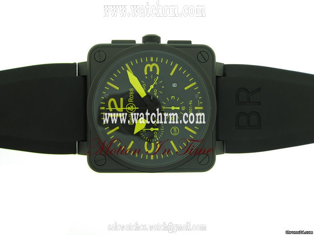 Bell & Ross CHRONOGRAPH 46mm BLACK PVD w/ YELLOW-LIMITED 500 PIECES 2010