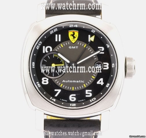 Panerai S/S Black Dial Ferrari Scuderia GMT B&P FER00009