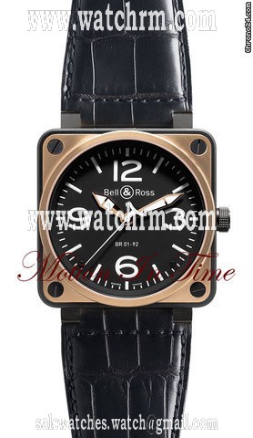 Bell & Ross BR01-92 ROSE GOLD & BLACK CARBON 46mm AUTOMATIC - NEW 2010