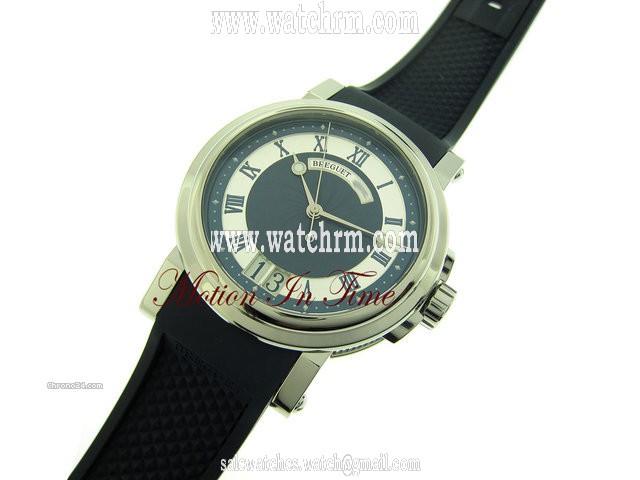 replica Breguet MARINE BIG DATE STAINLESS STEEL BLUE DIAL ON RUBBER - NEW WATCHES 1 