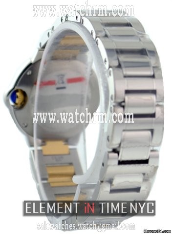 replica Cartier Ballon Bleu Steel/Gold 28mm Quartz On Bracelet Opaline Dial WATCHES 1 