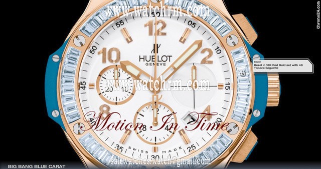 replica Hublot BIG BANG TUTTI FRUTTI "BLUE CARAT" ROSE GOLD BAGUETTE WATCHES 1 