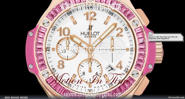 replica Hublot BIG BANG TUTTI FRUTTI "ROSE" GOLD PINK SAPPHIRE BAGUETTE WATCHES 1 