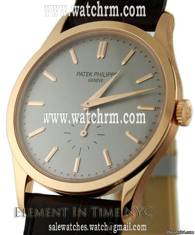 Patek Philippe Calatrava 18kt Rose Gold 37mm 5196R Grey Dial B+P