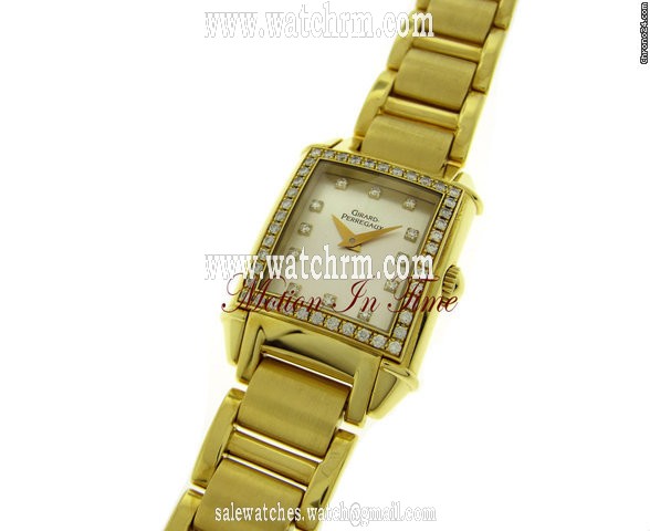 replica Girard Perregaux VINTAGE 1945 LADIES' YELLOW GOLD DIAMOND ON BRACELET WATCHES 1 