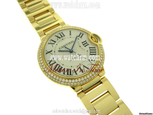 replica Cartier BALLON BLEU MEDIUM SIZE YELLOW GOLD DIAMOND NEW WATCHES 1 
