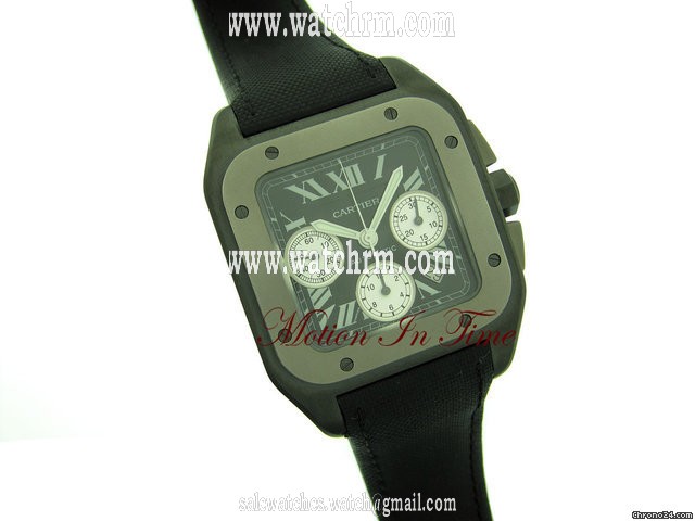 replica Cartier SANTOS 100 XL CHRONOGRAPH BLACK CARBON SPECIAL EDITION WATCHES 1 