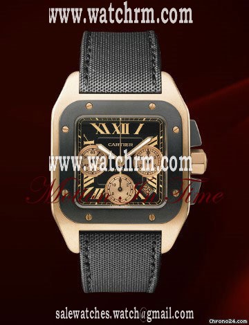 Cartier SANTOS 100 XL CHRONOGRAPH ROSE GOLD &BLACK CARBON LIMITED ED