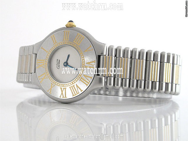 replica Cartier Damen "21 MUST DE CARTIER" Edelstahl / Gelbgold Quarz WATCHES 1 