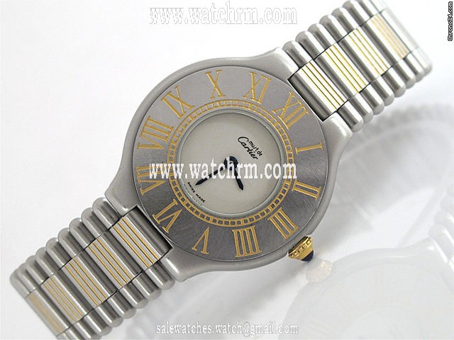 Cartier Damen "21 MUST DE CARTIER" Edelstahl / Gelbgold Quarz