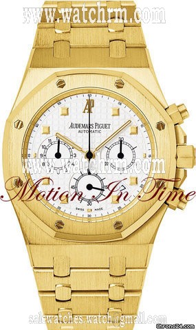 Audemars Piguet ROYAL OAK CHRONOGRAPH AUTOMATIC YELLOW GOLD ON BRACELET NEW