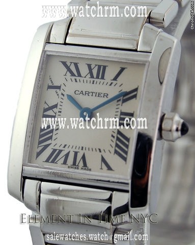 Cartier Tank Francaise 18kt White Gold Ladies  B+P
