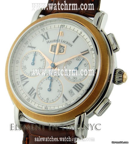 Maurice Lacroix Masterpiece Flyback Annuaire Chrono 18kt Rose Gold Bezel B+P