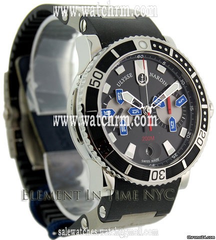 Ulysse Nardin Maxi Marine Diver Chrono Rubber Bracelet 8003-102-3/92 B+P WATCHES 2
