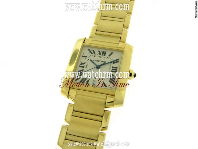 replica Cartier TANK FRANCAISE MEN'S YELLOW GOLD AUTOMATIC WATCHES 1 