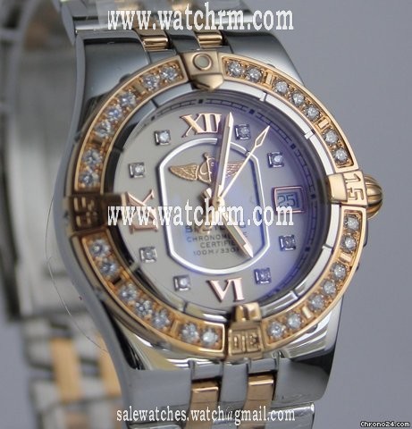 Breitling Starliner Stahl/Gold Diamanten C71340-046 Neu B&P