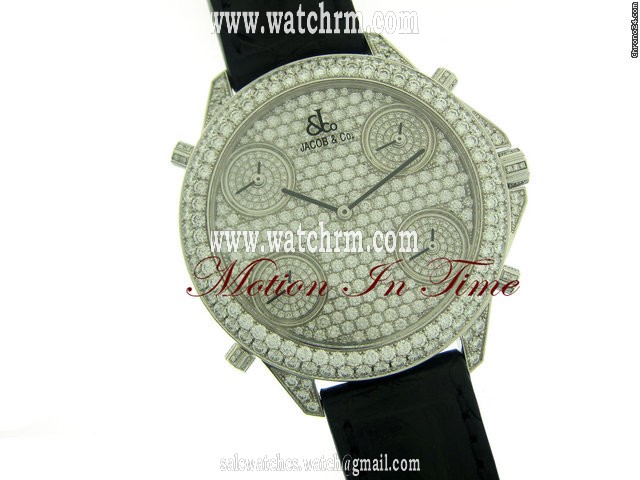 replica Jacob & Co. "ROYAL PAVE" 49mm WHITE GOLD DIAMOND LIMITED 18 PIECES - WOW WATCHES 1 